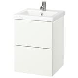 ENHET / TVÄLLEN Sink cab w drawers/sink/tap, white, 19 5/8x19 1/8x26 "