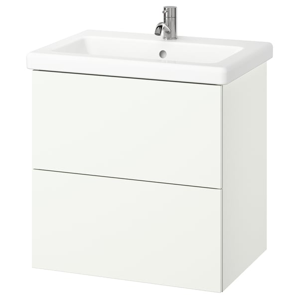 ENHET / TVÄLLEN Sink cab w drawers/sink/tap, white, 25 1/2x19 1/8x26 "