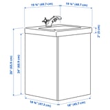 ENHET / TVÄLLEN Vanity w/ door/sink/faucet, white/oak effect, 19 5/8x19 1/8x26 "