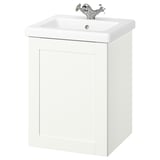 ENHET / TVÄLLEN Vanity w/ door/sink/faucet, white/white frame, 19 5/8x19 1/8x26 "