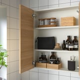 ENHET Wall cb with 2 doors, white/oak effect, 24x6 3/4x30 "