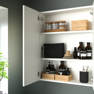 ENHET Wall cb with 2 doors, white, 24x6 3/4x30 "