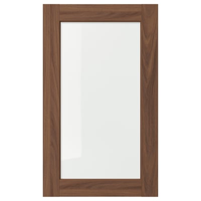 ENKÖPING Glass door, brown walnut effect, 18x30 "