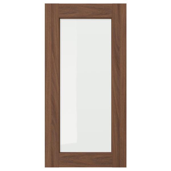 ENKÖPING Glass door, brown walnut effect, 15x30 "