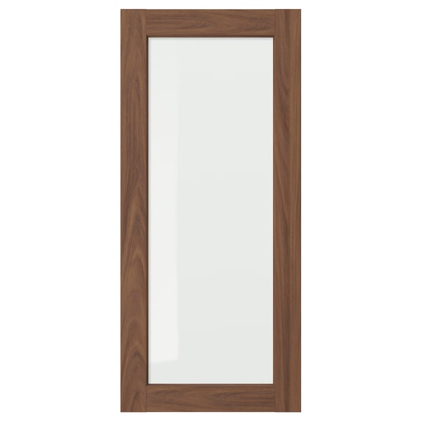 ENKÖPING Glass door, brown walnut effect, 18x40 "