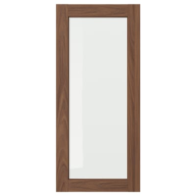 ENKÖPING Glass door, brown walnut effect, 18x40 "