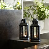 ENRUM Lantern f/tealight, indoor/outdoor, black, 8 ¾ "