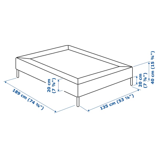 ESPEVÄR slatted mattress base with legs, dark gray, Full IKEA CA