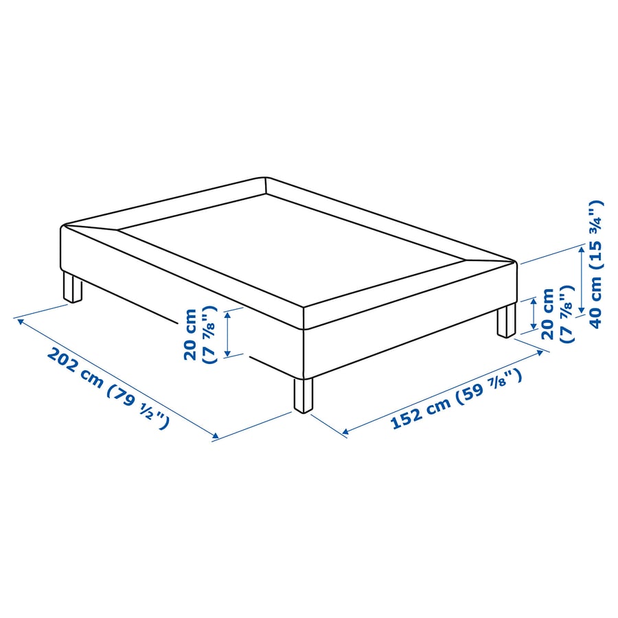 ESPEVÄR slatted mattress base with legs, dark gray, Queen IKEA CA