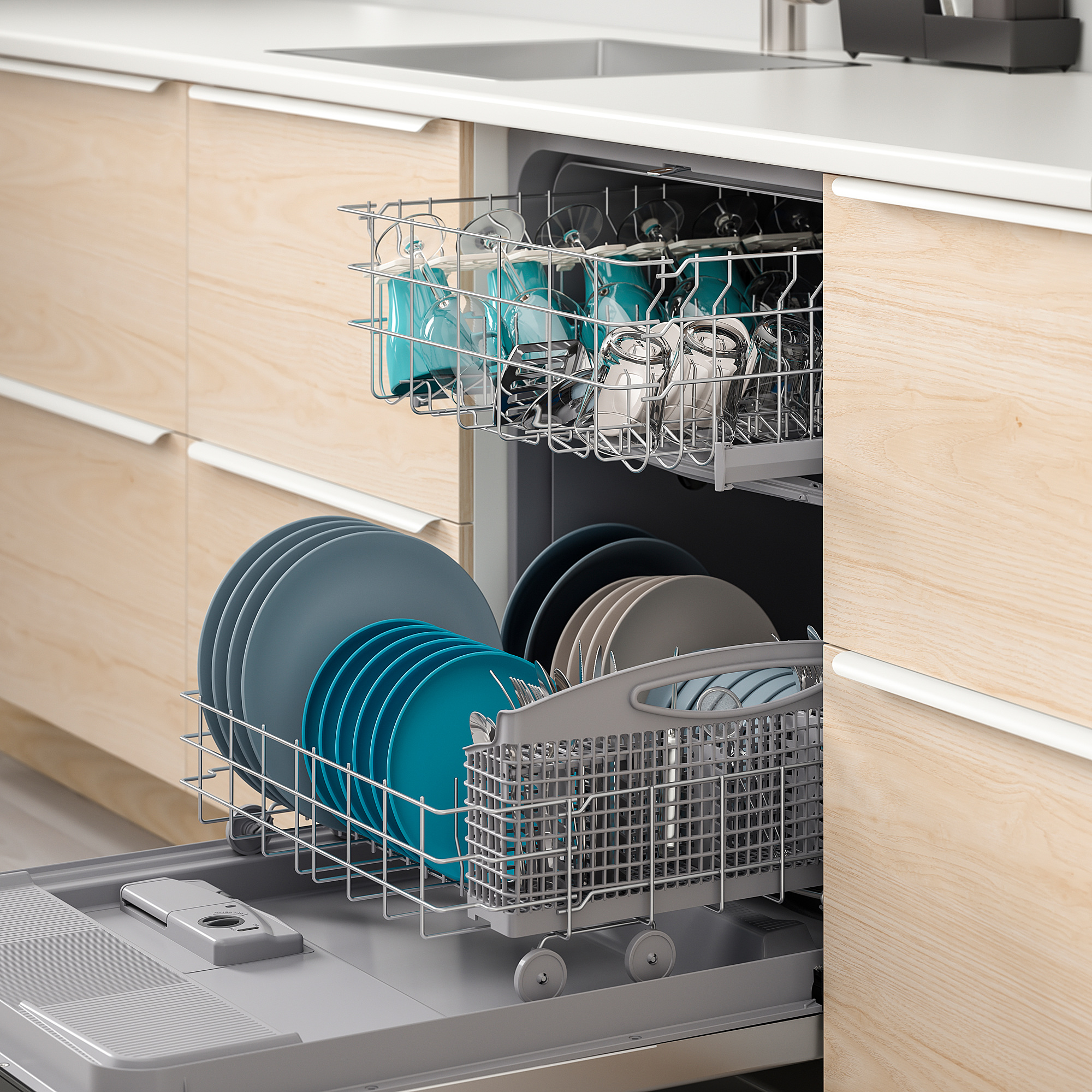 ESSENTIELL Builtin dishwasher, Stainless steel IKEA