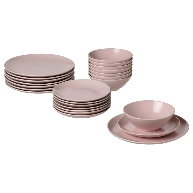FÄRGKLAR 24piece dinnerware set, matte light pink IKEA CA