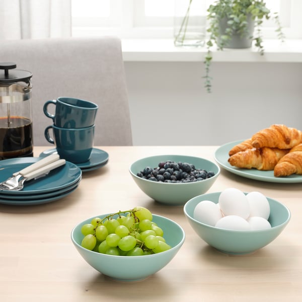 FÄRGKLAR Bowl, matte light turquoise, 6 ½ "