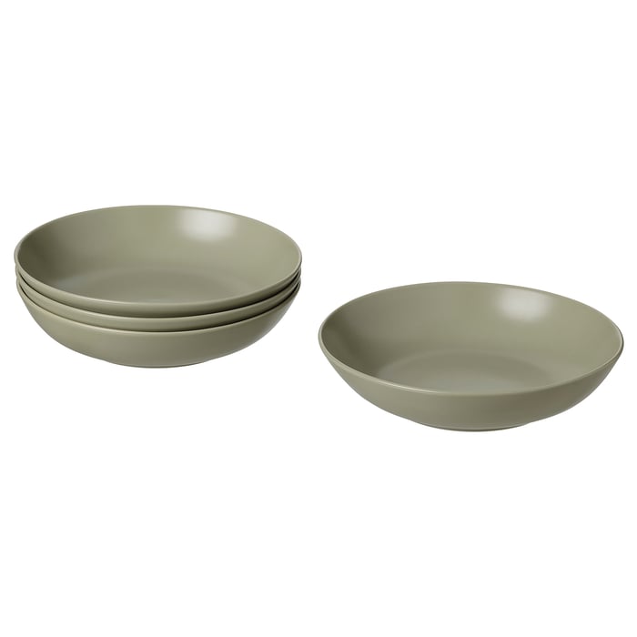 FÄRGKLAR deep plate/bowl, matte green, 23 cm (9") IKEA CA