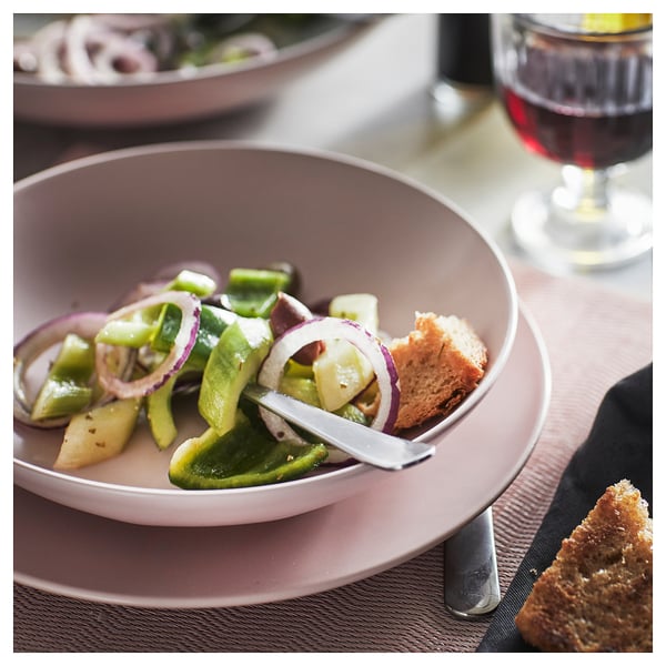 FÄRGKLAR Deep plate/bowl, matte light pink, 9 "