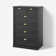 FÅGELFJÄLLET 6-drawer chest, black oak effect, 32 1/4x20 1/8x48 3/8 "
