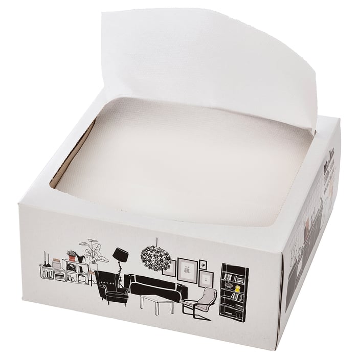FAMILJ paper napkin, white, 16x32 cm (6 ¼x12 ½") IKEA CA