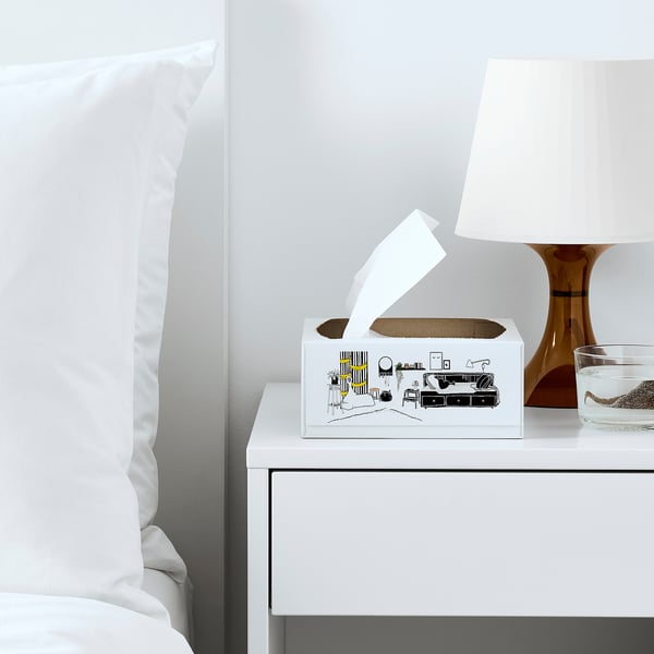 FAMILJ Paper napkin, white, 6 ¼x12 ½ "