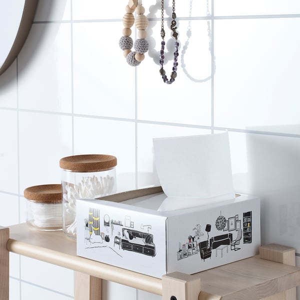 FAMILJ Paper napkin, white, 6 ¼x12 ½ "
