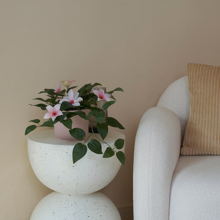 FEJKA artificial potted plant, indoor/outdoor clematis/hanging pink, 12 cm (4 ¾") IKEA CA