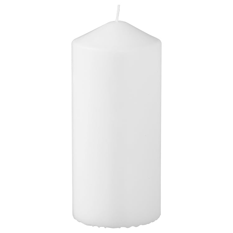 FENOMEN unscented pillar candle, white, 14 cm (5 ½") IKEA CA