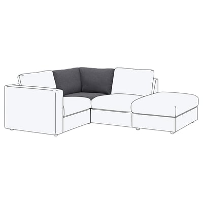 FINNALA Corner section, Gunnared medium gray