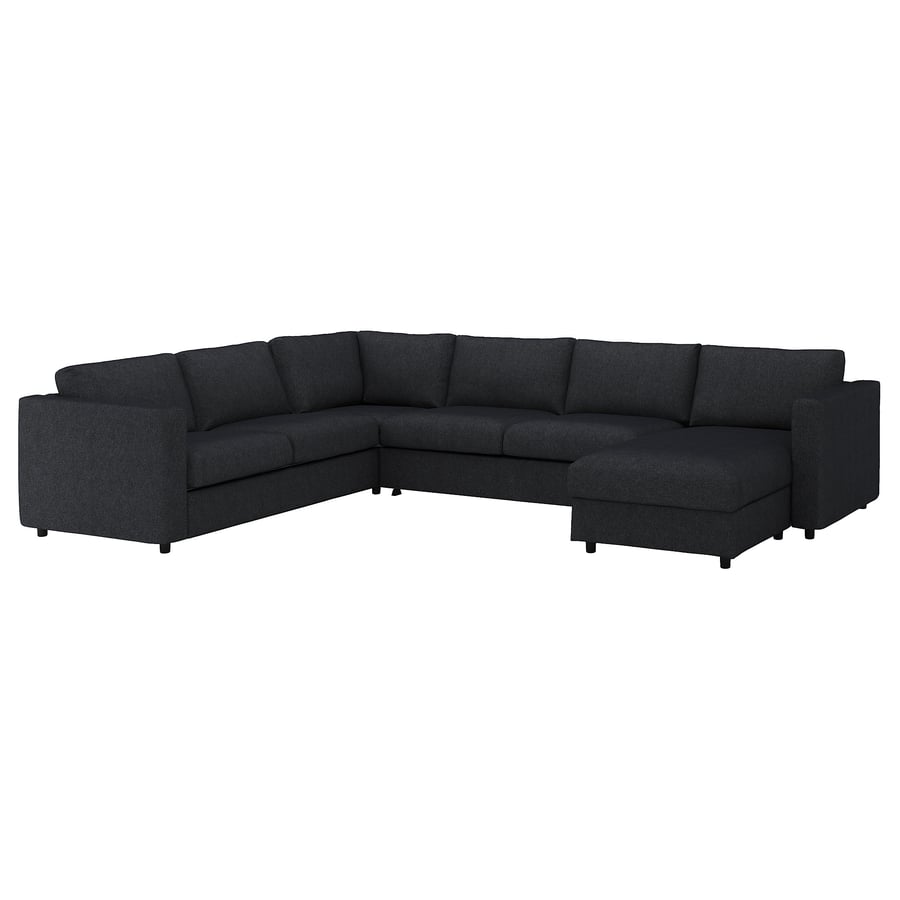 FINNALA cover f/corner sleeper sofa, 5seat, with chaise/Tallmyra black