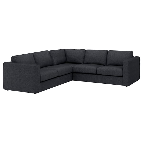 FINNALA Cover for sectional, 4-seat, Tallmyra black/gray