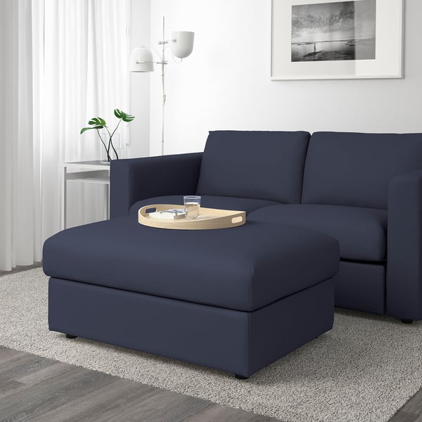 FINNALA Footstool with storage, Orrsta black-blue