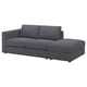 FINNALA Sofa, with open end/Gunnared medium gray