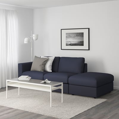 FINNALA Sofa, with open end/Orrsta black-blue