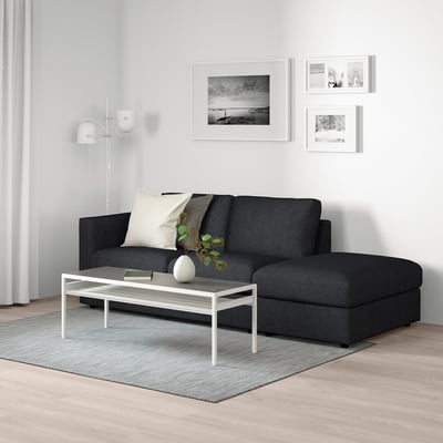 FINNALA Sofa, with open end/Tallmyra black/gray