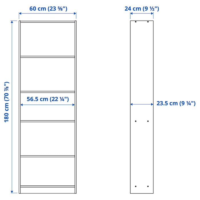 FINNBY bookcase, black, 60x180 cm (235/8x707/8") IKEA CA