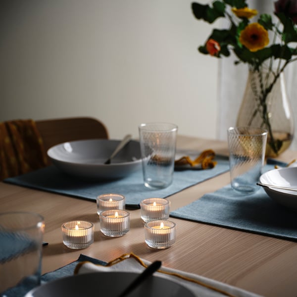 FINSMAK Tealight holder, clear glass, 1 ½ "