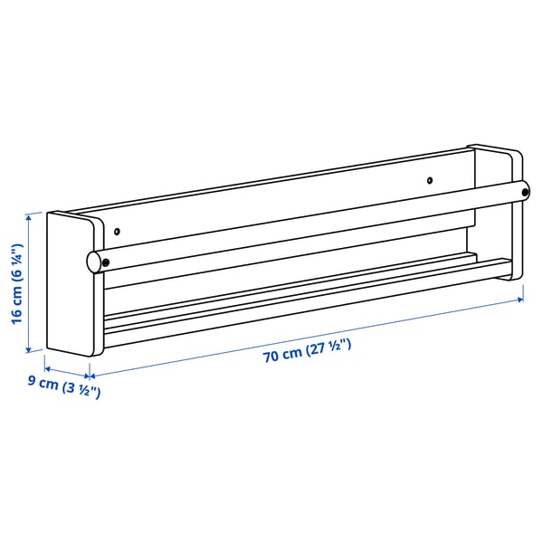 FLISAT Wall storage, green, 27 ½x3 ½x6 ¼ "