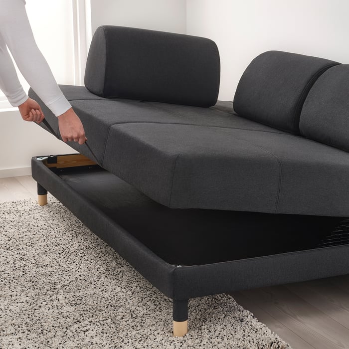 FLOTTEBO Sleeper sofa Vissle dark gray IKEA