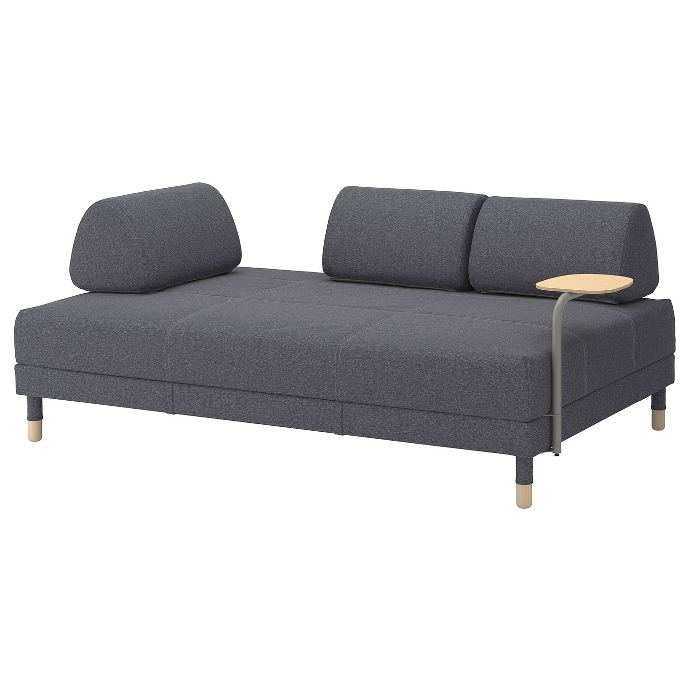 FLOTTEBO Sleeper sofa with side table Gunnared medium gray IKEA
