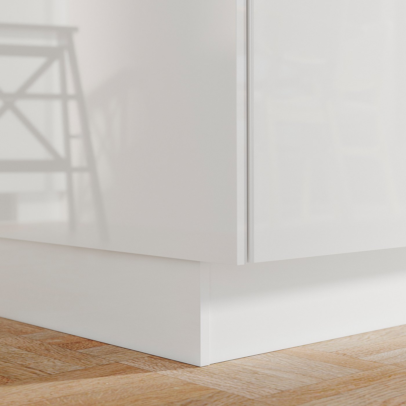 FÖRBÄTTRA Toe kick, high gloss white, 213x11 cm (84x41/2