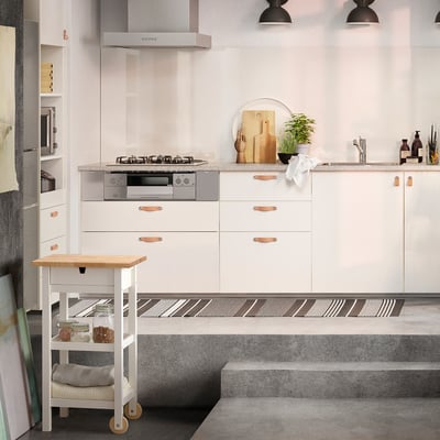 FÖRHÖJA Kitchen cart, birch/white, 20 7/8x16 7/8 "