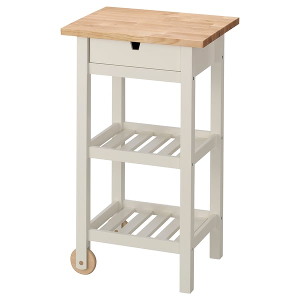 FÖRHÖJA Kitchen cart, birch/white, 20 7/8x16 7/8 "