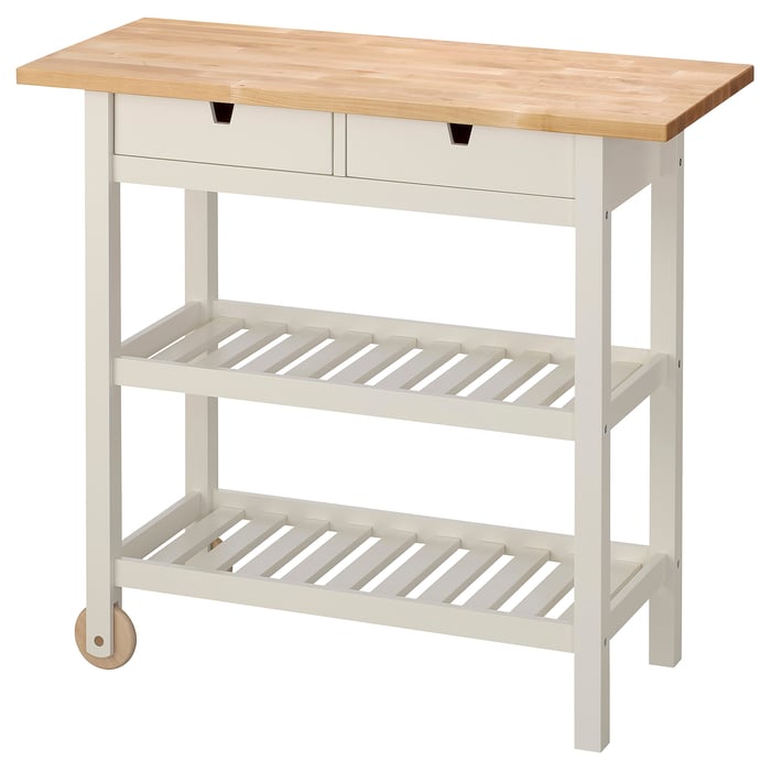 FÖRHÖJA kitchen cart, birch/white, 100x43 cm (393/8x167/8") IKEA CA