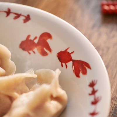 FÖSSTA Deep plate/bowl, goldfish, 9 "