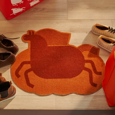 FÖSSTA Door mat, horse/orange red, 1 ' 8 "x2 ' 2 "