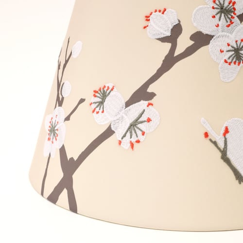 FÖSSTA Lamp shade, beige/plum blossom, 13" (33 cm) IKEA CA