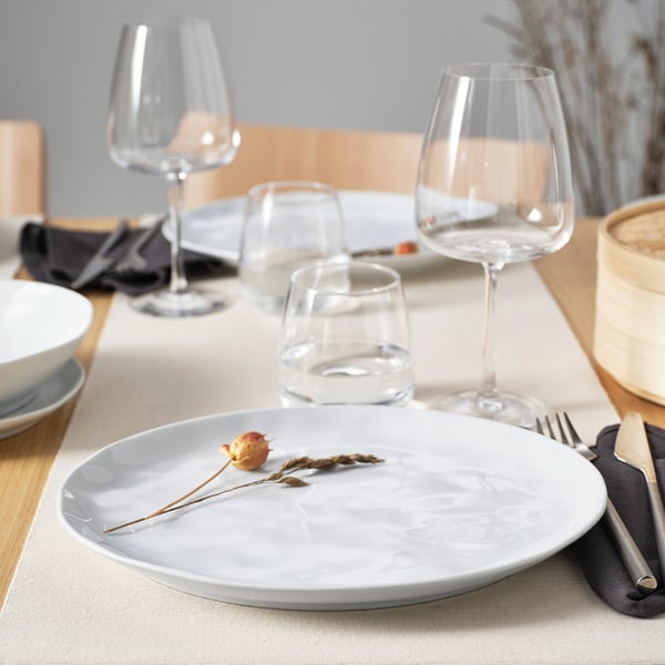 FORELLTETRA Plate, white, 11 ½x10 "