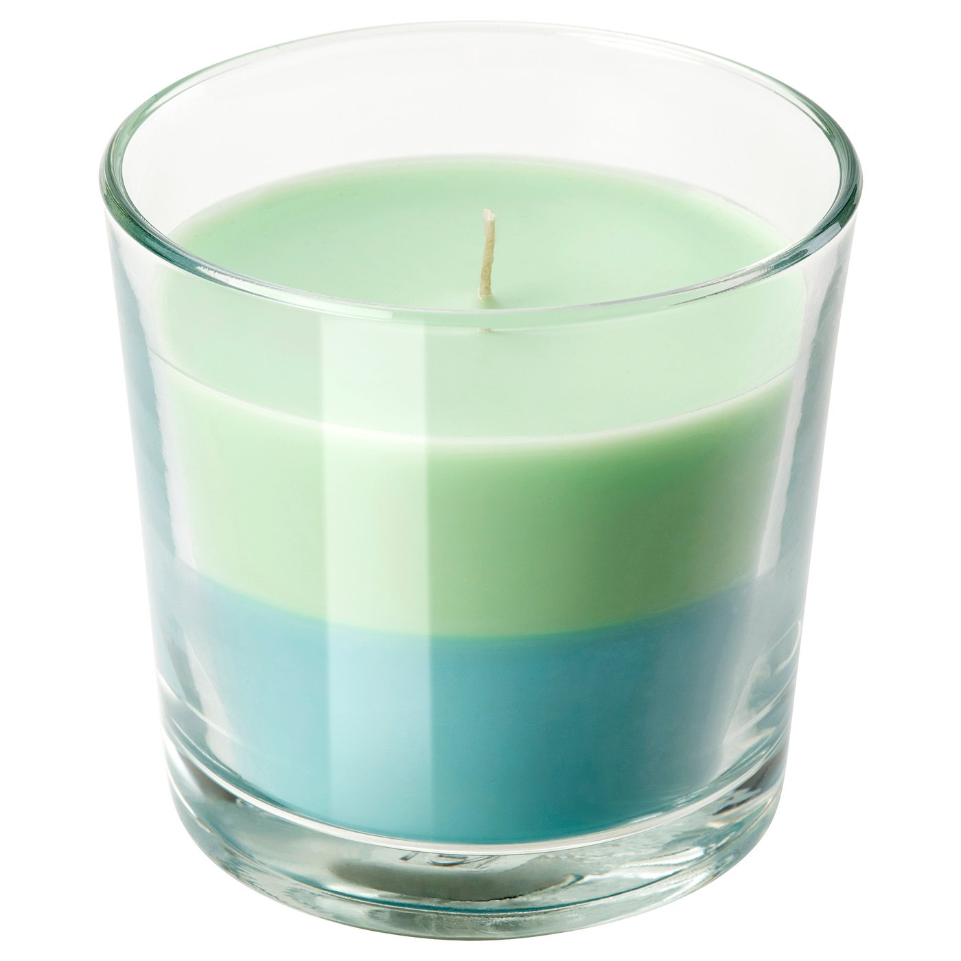 FORTGÅ Scented candle in glass Lime and mint, green blue IKEA