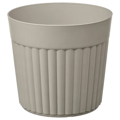 FRÄKENVÄXT Plant pot, indoor/outdoor/dark gray-beige, 9 ½ "