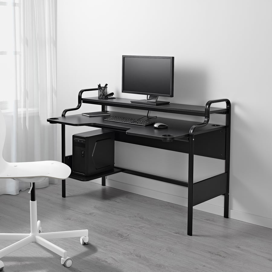 FREDDE gaming desk, black, 140x74x73 cm (551/8x291/8x283/4") IKEA CA