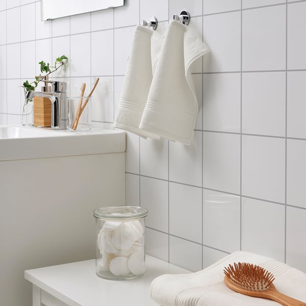 FREDRIKSJÖN Washcloth, white, 12x12 "