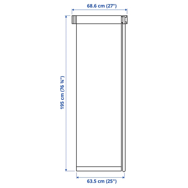 FRIDANS Blackout roller blind, white, 27x76 ¾ "