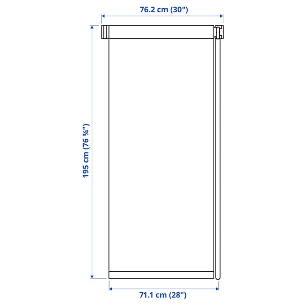 FRIDANS Blackout roller blind, white, 30x76 ¾ "